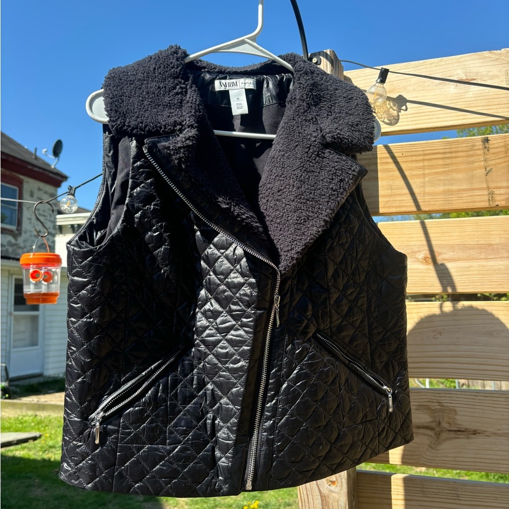 White House Black Market Quilted Black Vest